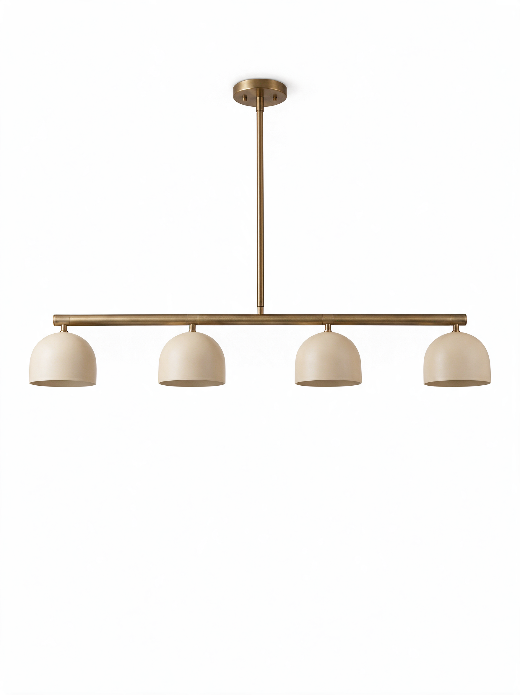 AIR HAVEN Brass Linear Dome Chandelier - Front Elevation