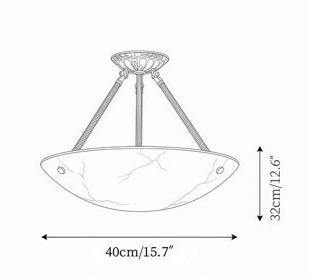 Alabaster Bowl Pendant Light