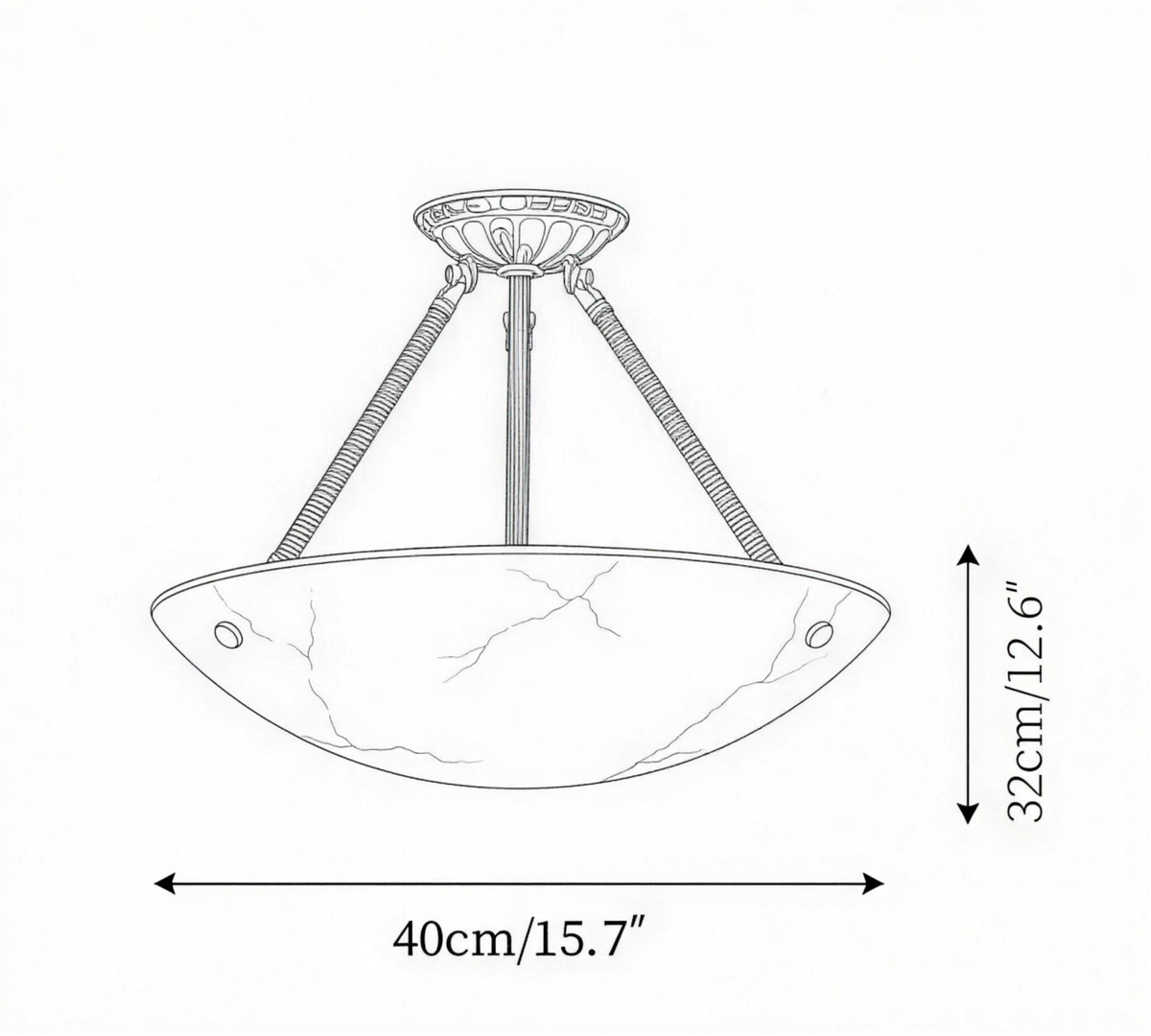 Alabaster Bowl Pendant Light