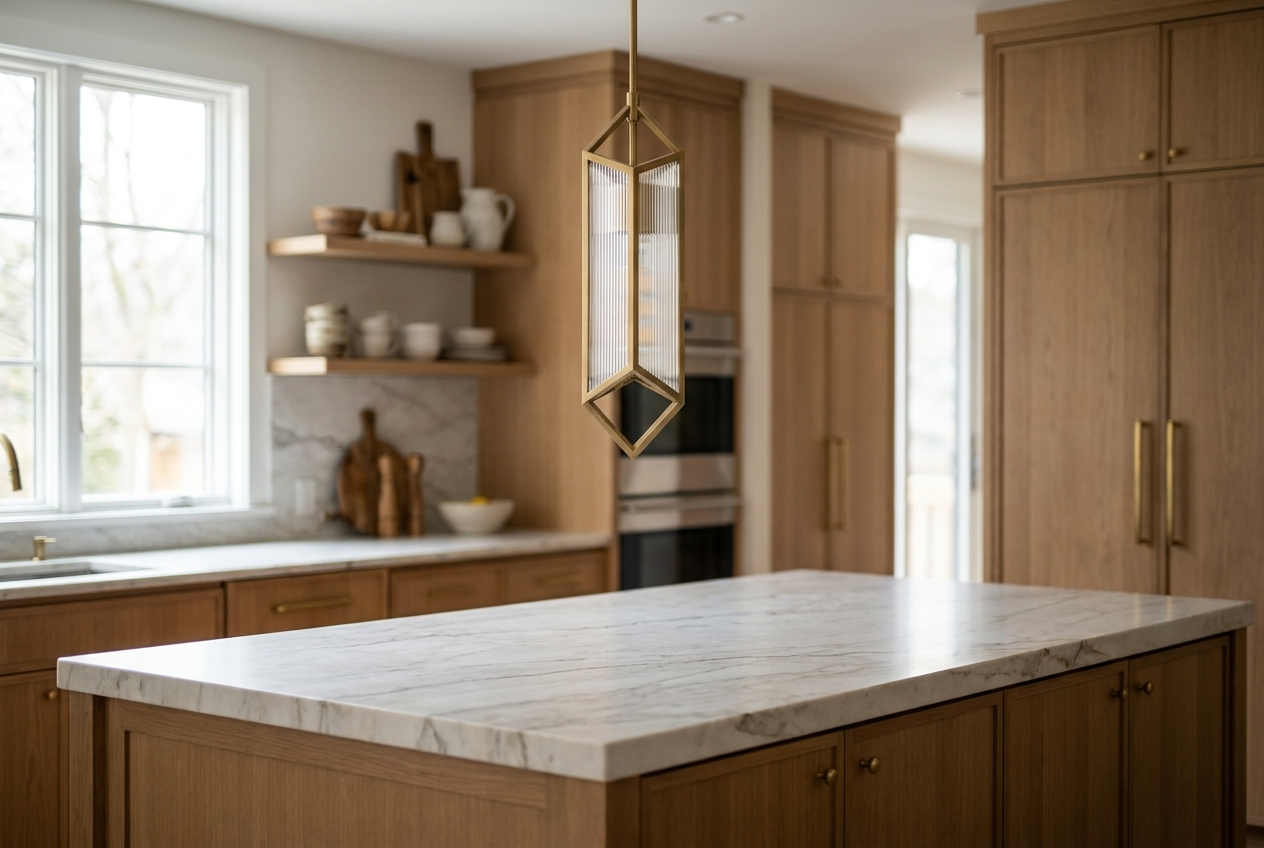 Ribbed Glass Pendant Light