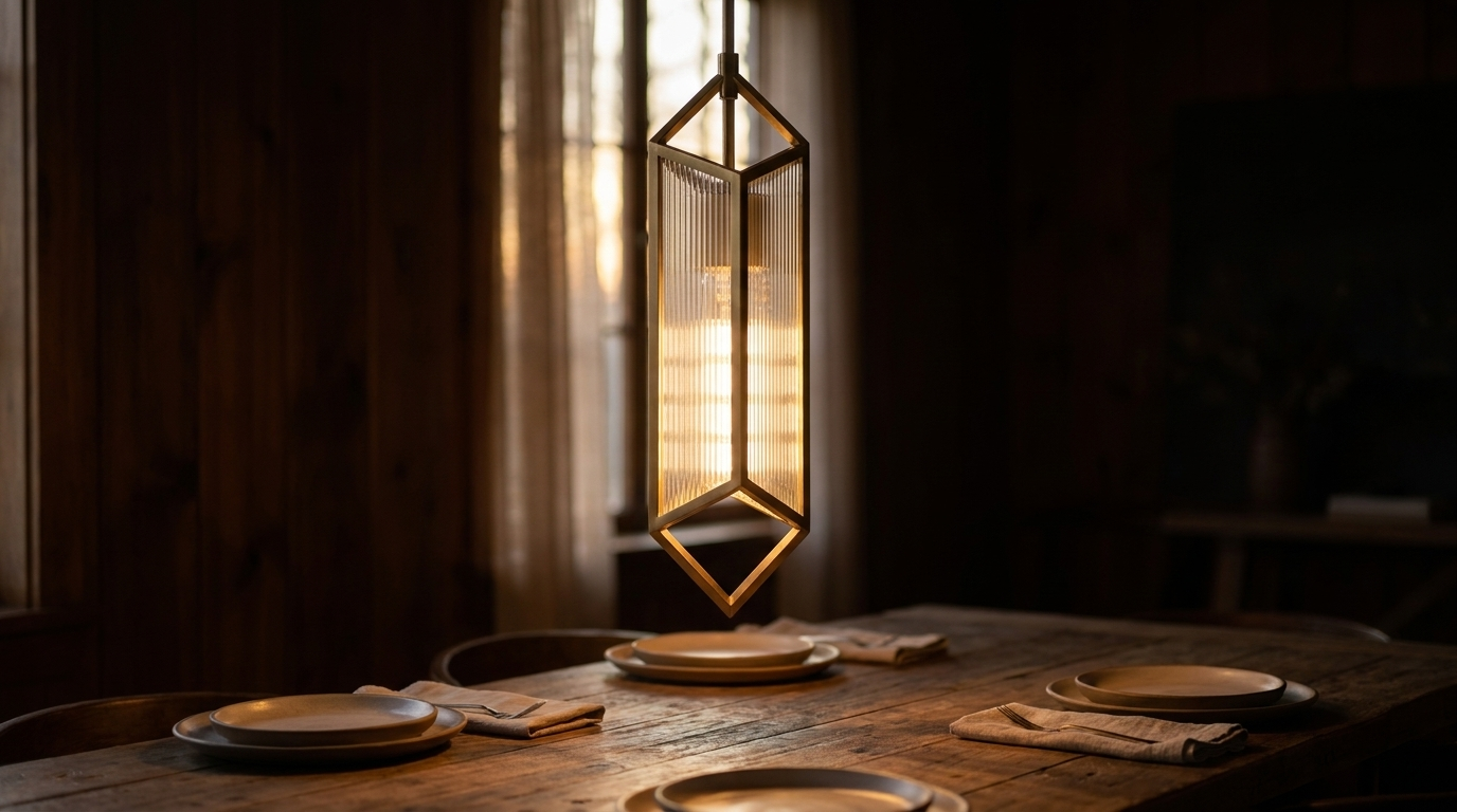 Ribbed Glass Pendant Light