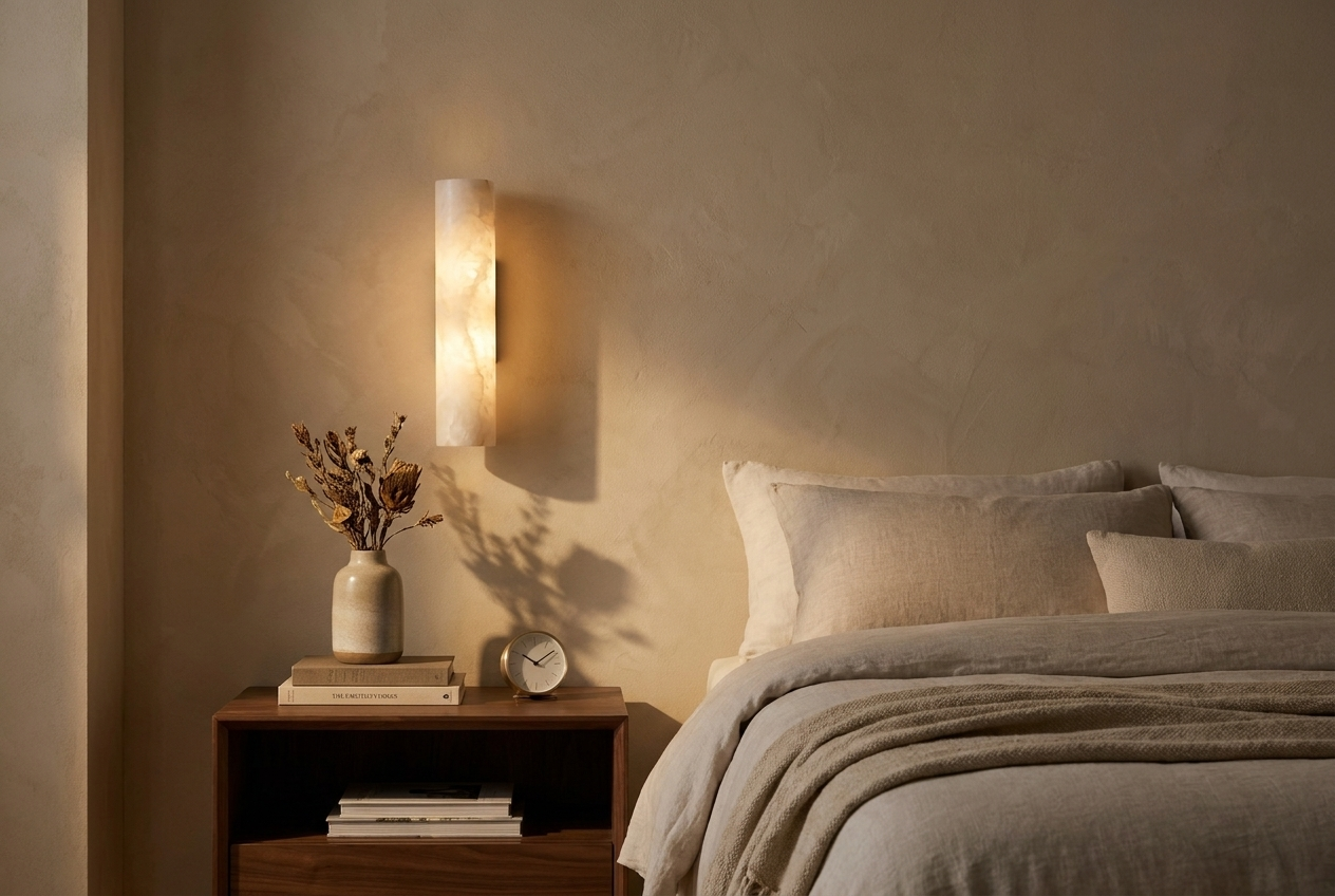 Alabaster Column Wall Sconce