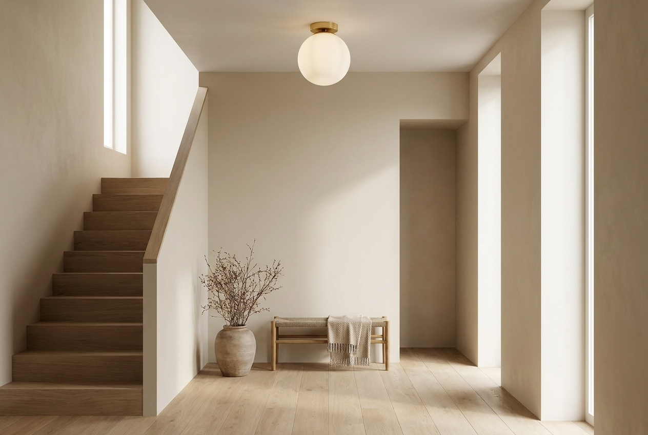 Opal Glass Flush Mount Light