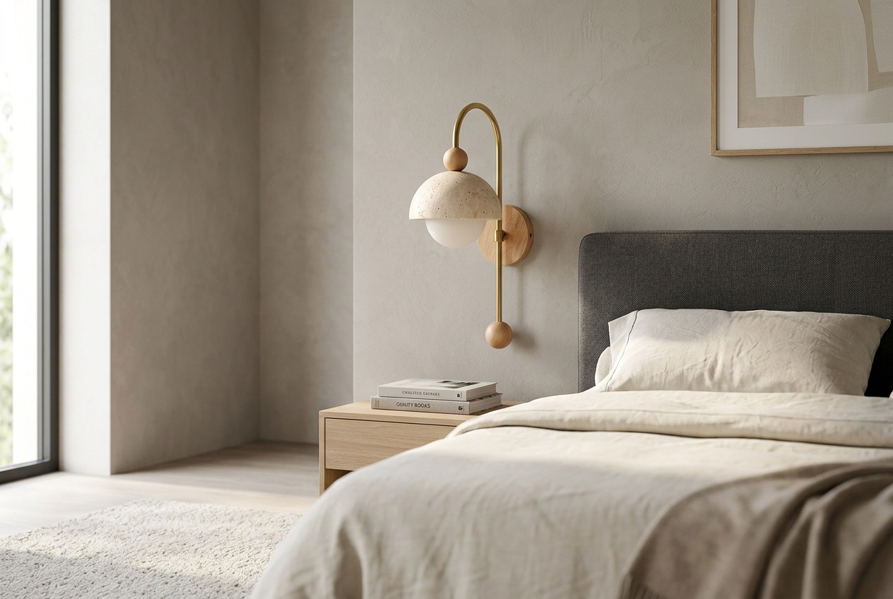 Travertine Dome Reading Sconce