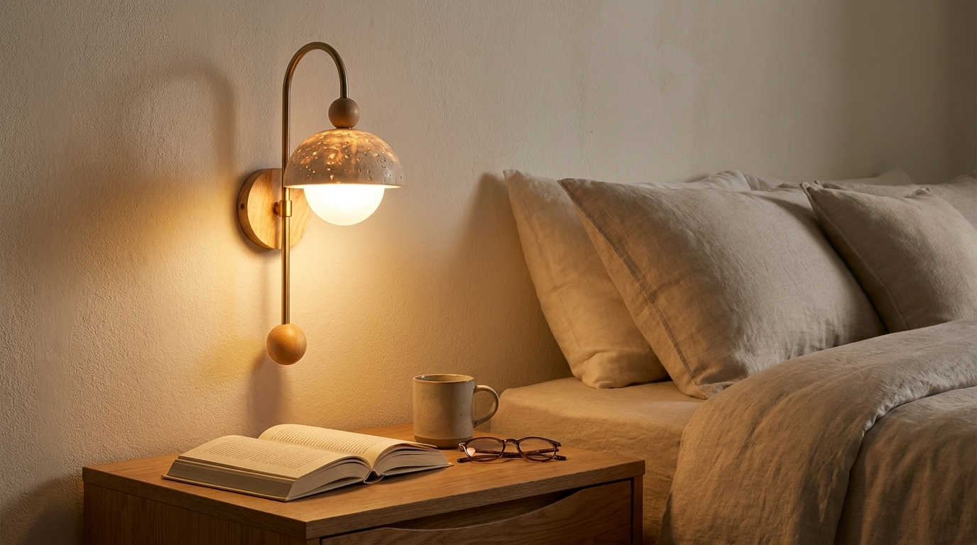 Travertine Dome Reading Sconce