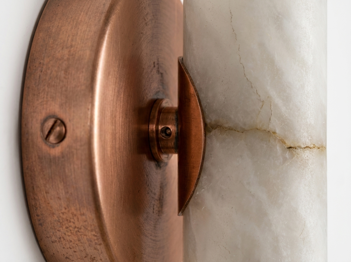 Slim Alabaster Copper Sconce