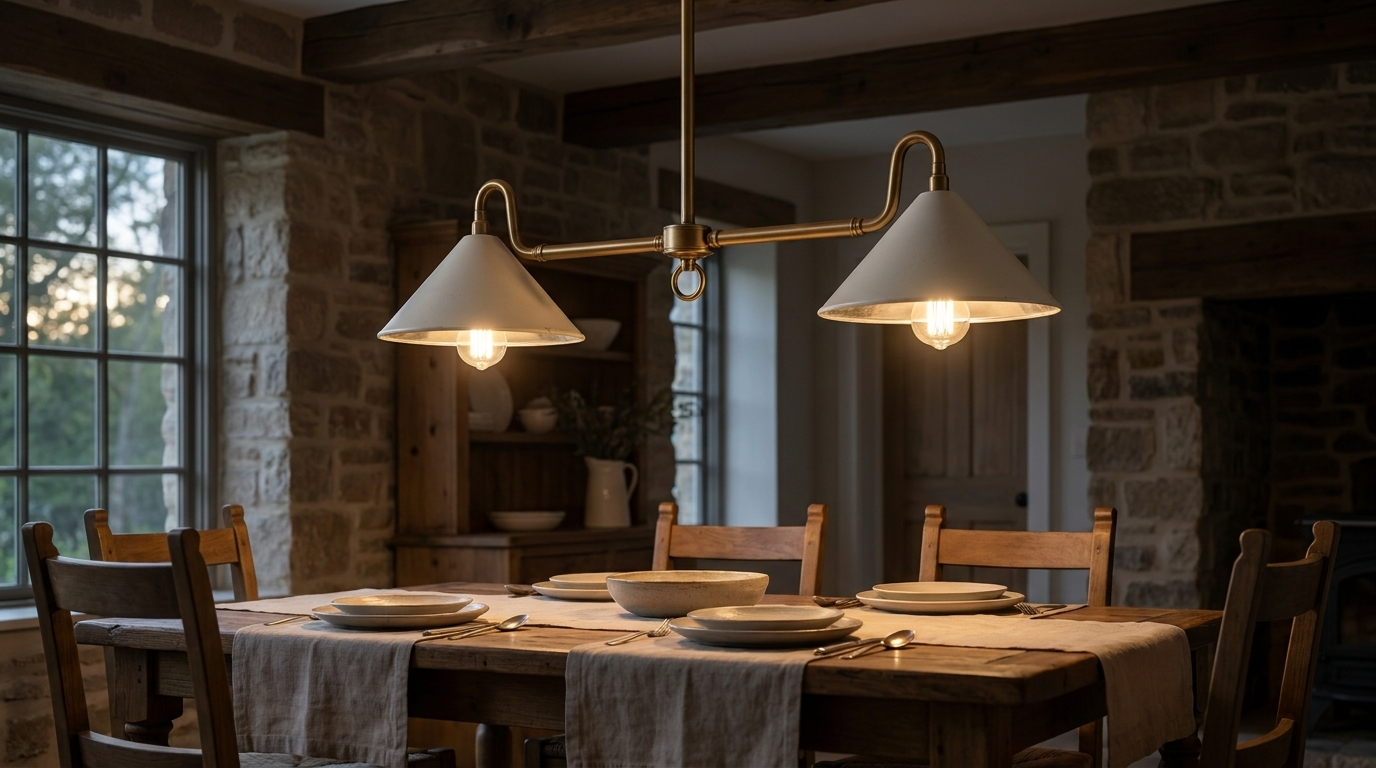 Farmhouse Dual-Shade Chandelier