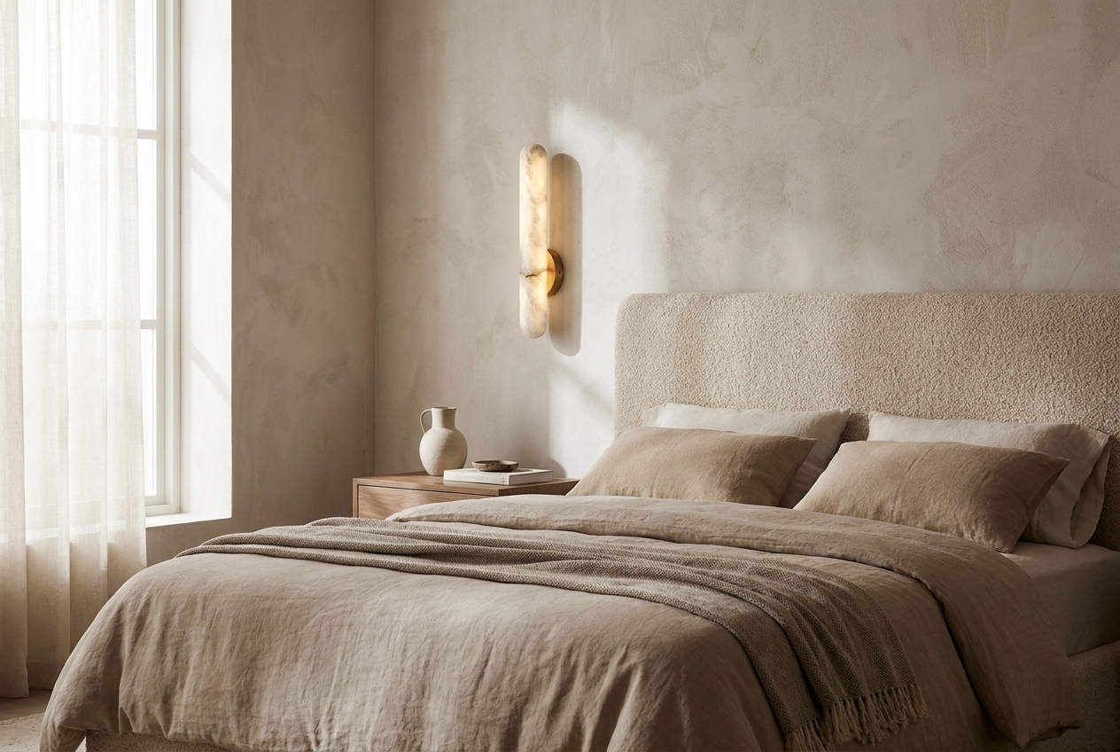 Slim Alabaster Copper Sconce