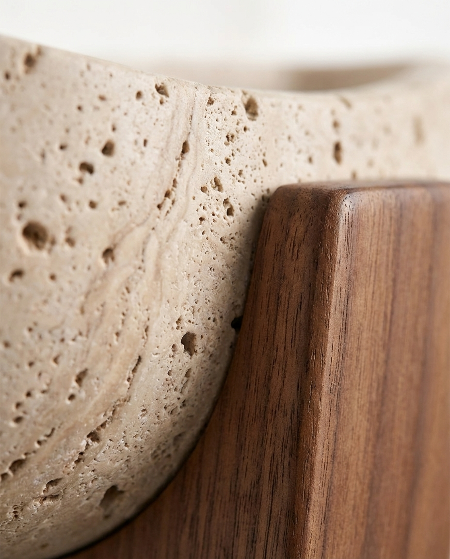 Carved Travertine Bedside Sconce