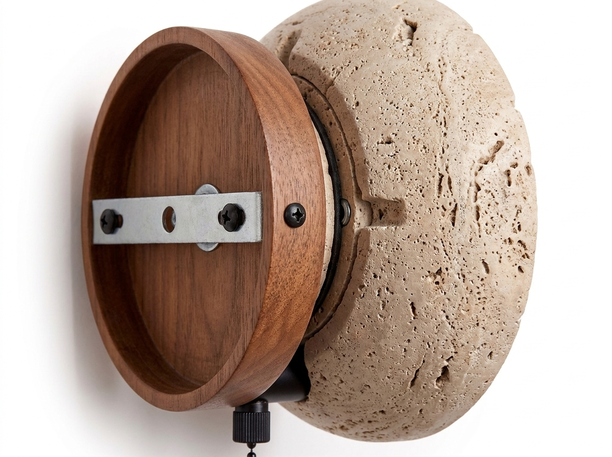 Carved Travertine Bedside Sconce
