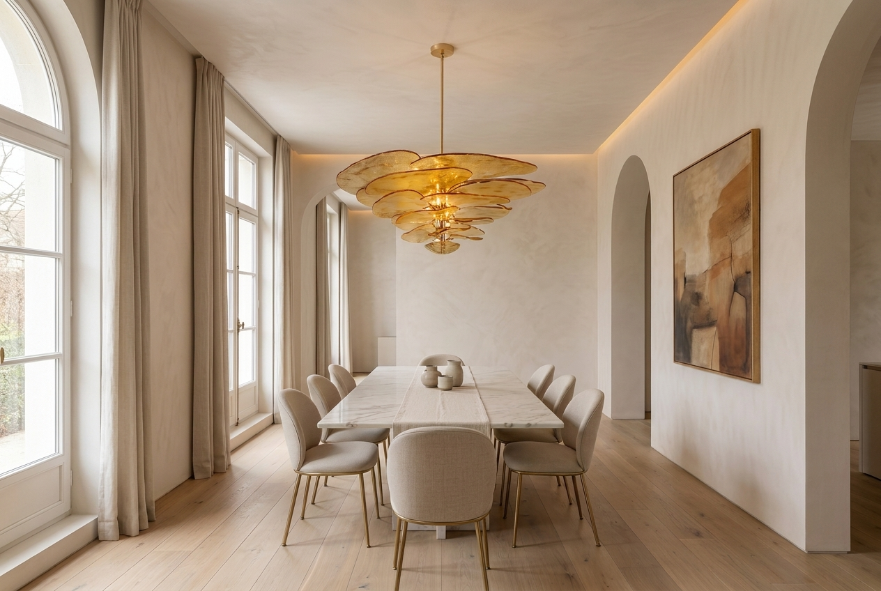 Glass Petal Chandelier