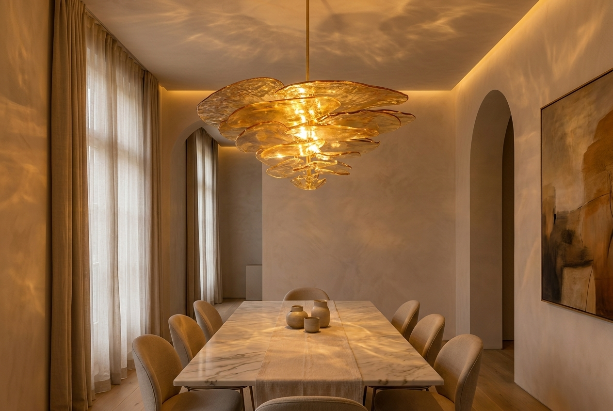 Glass Petal Chandelier