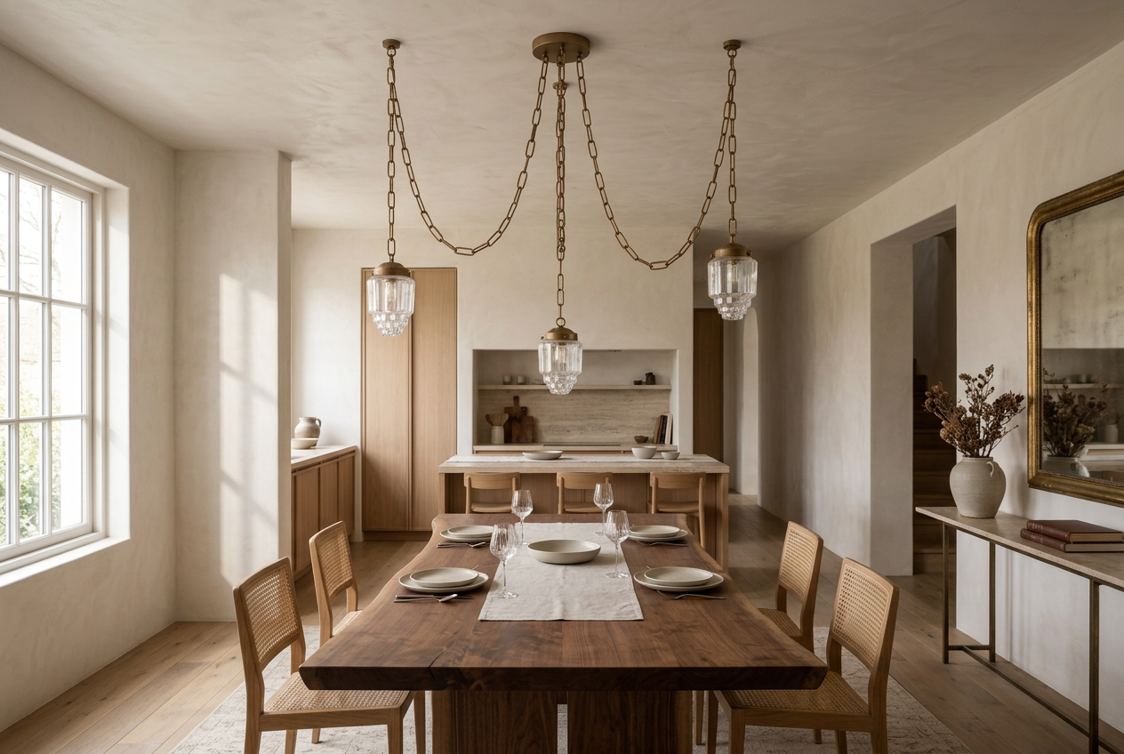 Faceted Glass Drop Chandelier