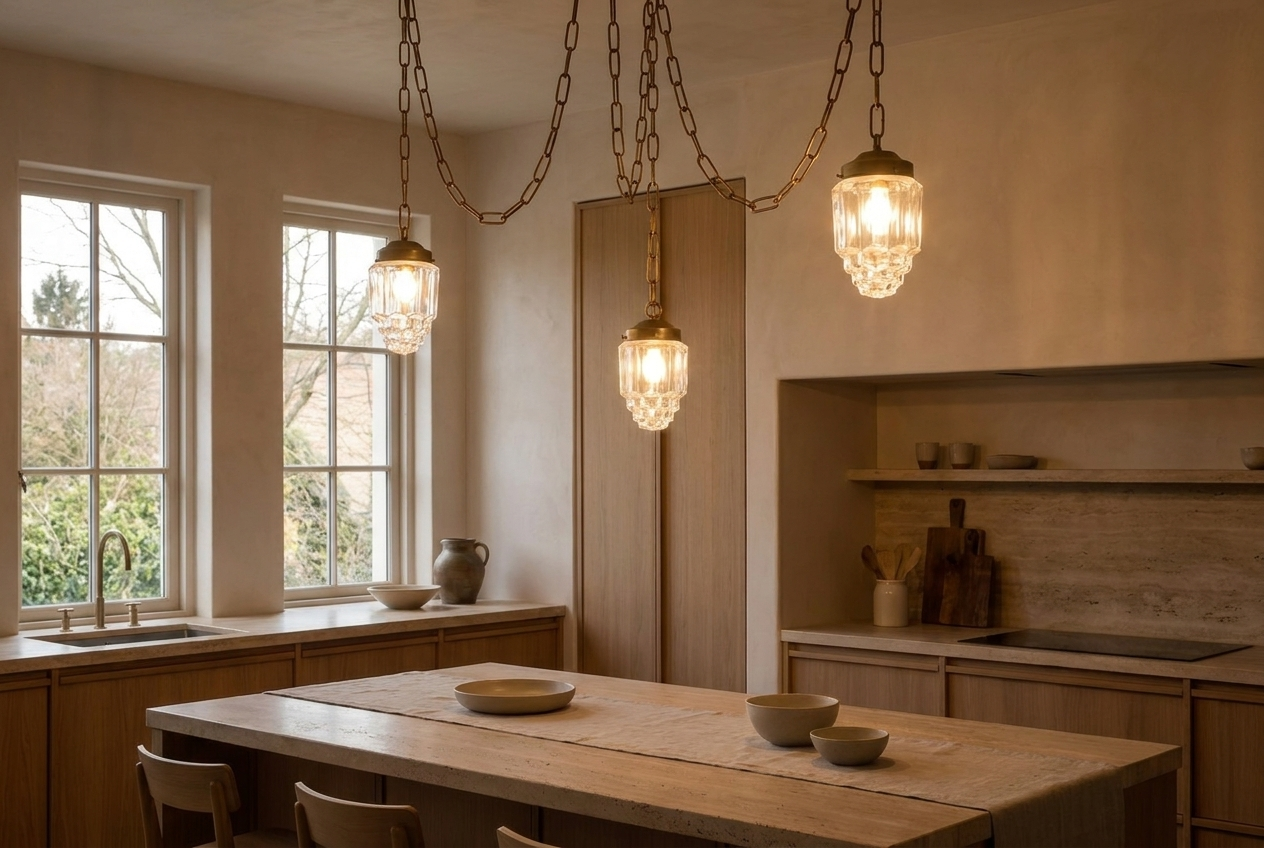 Faceted Glass Drop Chandelier