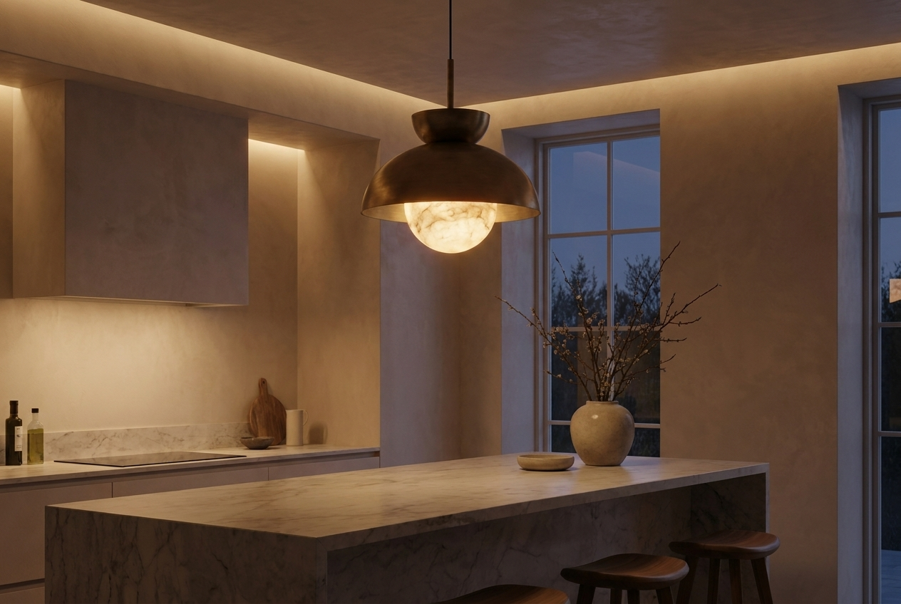 Alabaster Globe Pendant Light