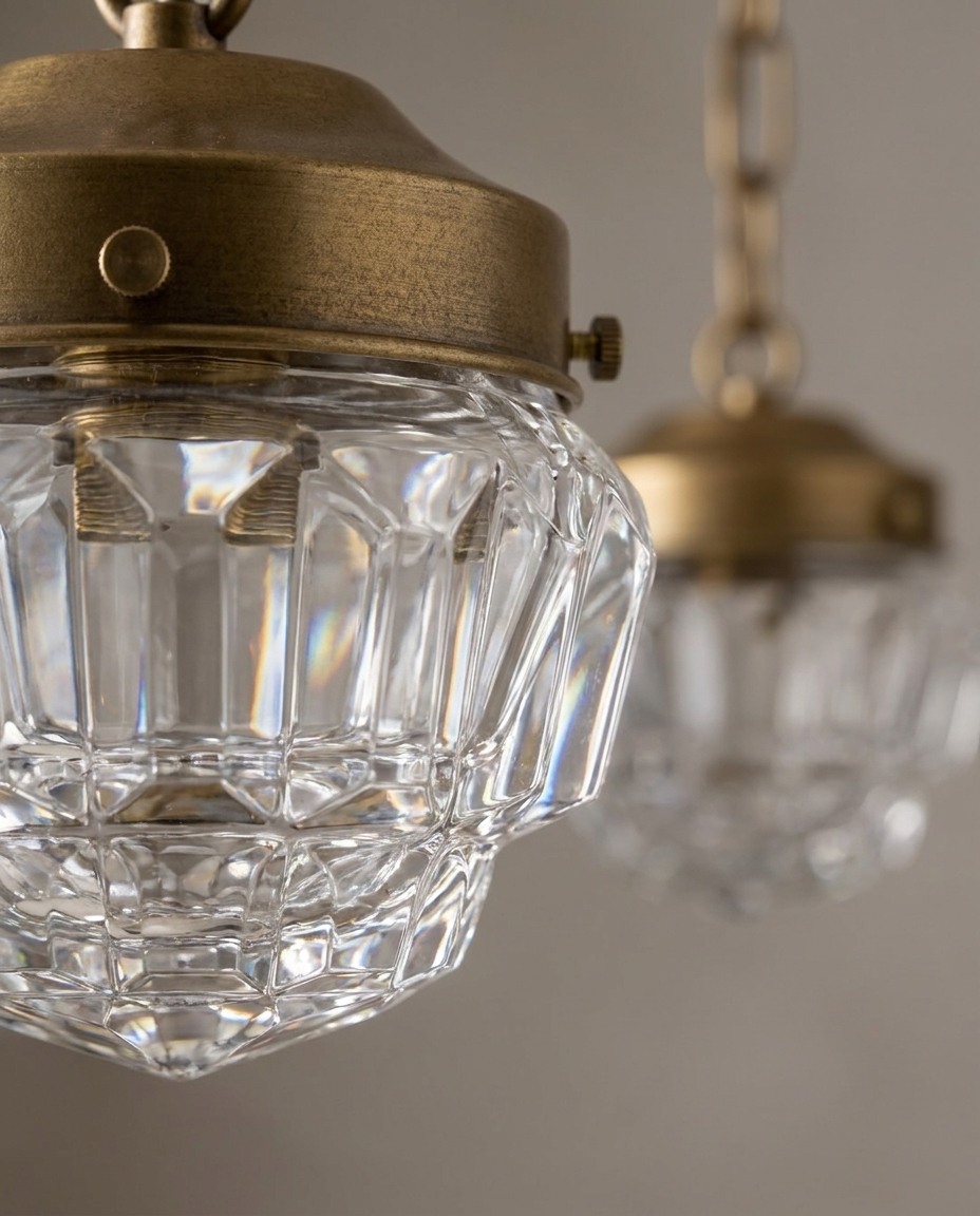 Faceted Glass Drop Chandelier