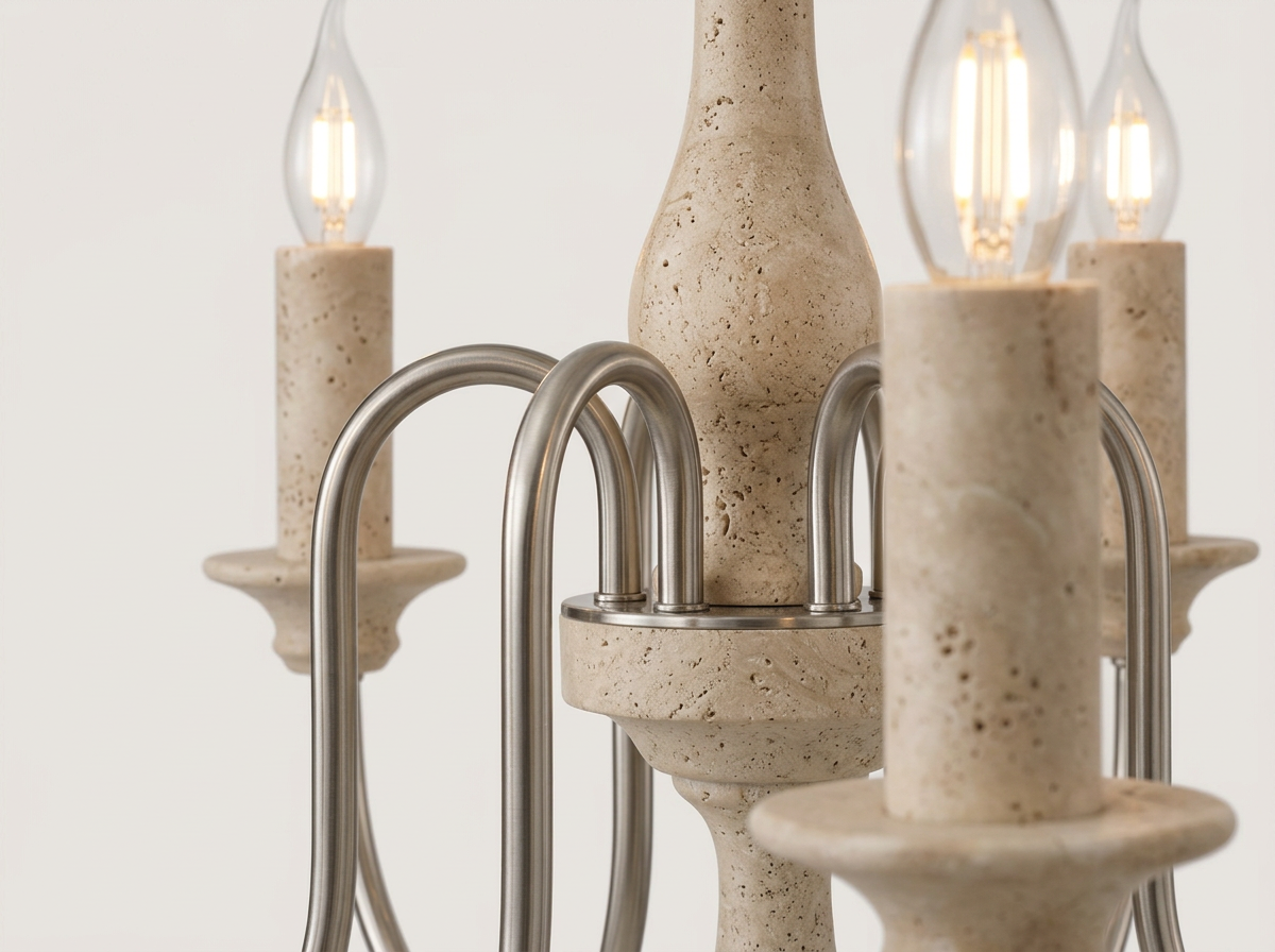 Travertine Candle Chandelier