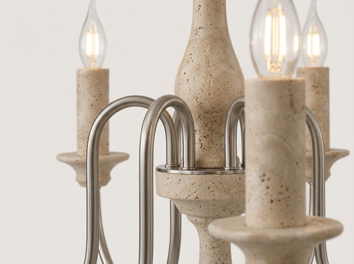 Travertine Candle Chandelier