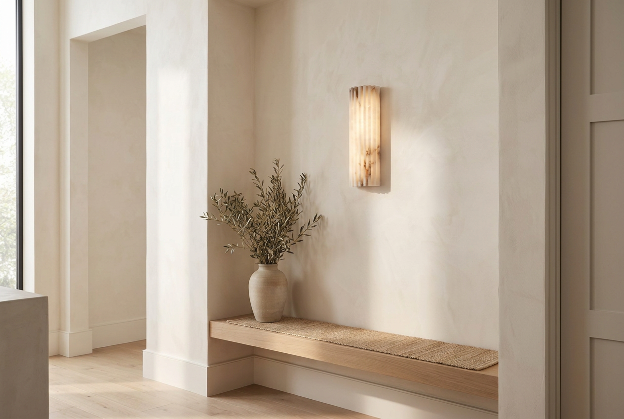 Fluted Alabaster Wall Light