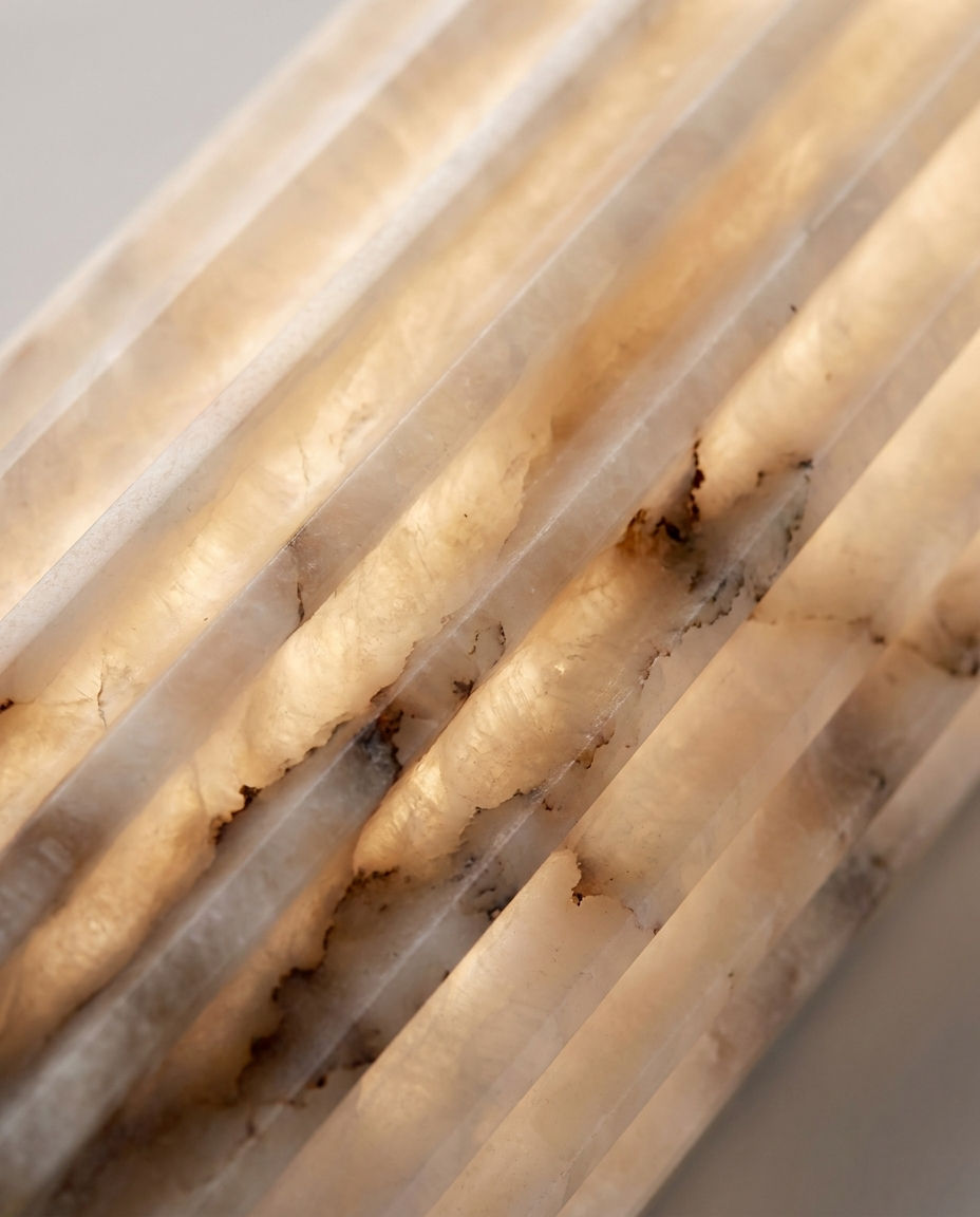 Fluted Alabaster Wall Light