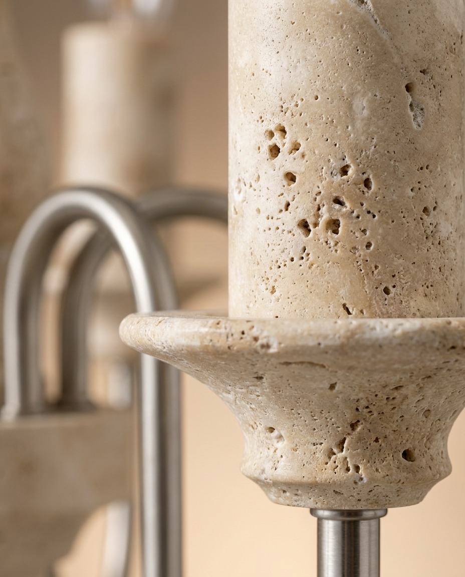 Travertine Candle Chandelier