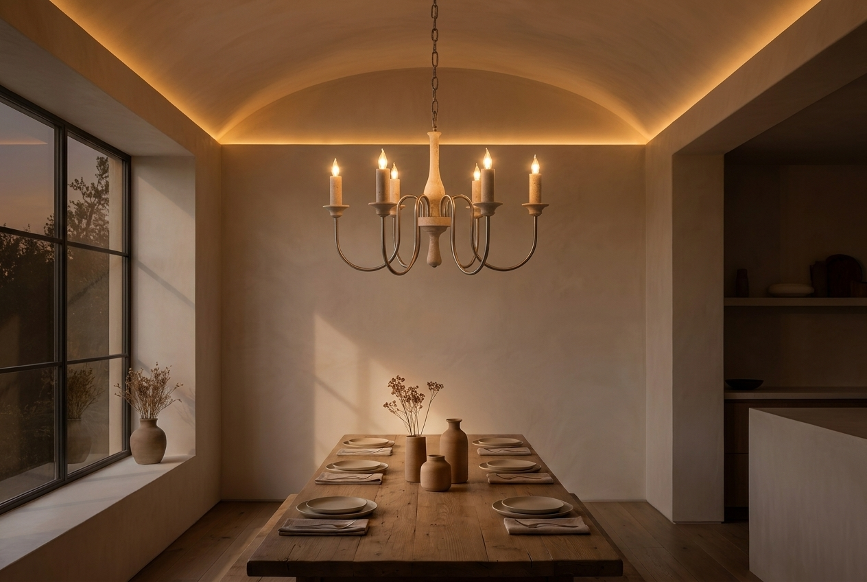Travertine Candle Chandelier