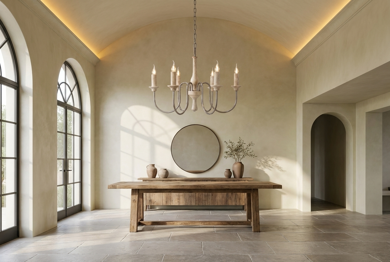 Travertine Candle Chandelier