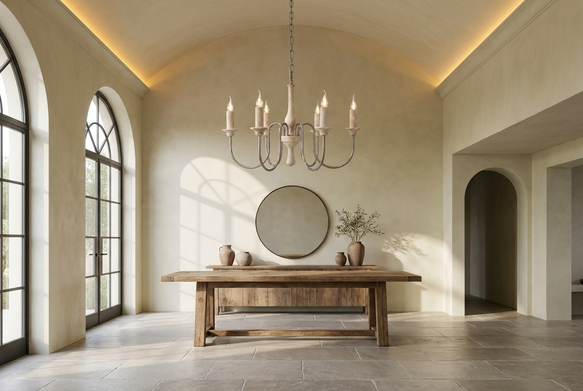 Travertine Candle Chandelier