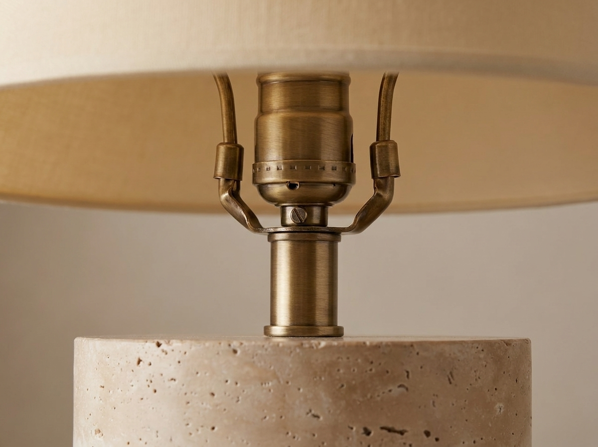 Travertine Base Table Lamp