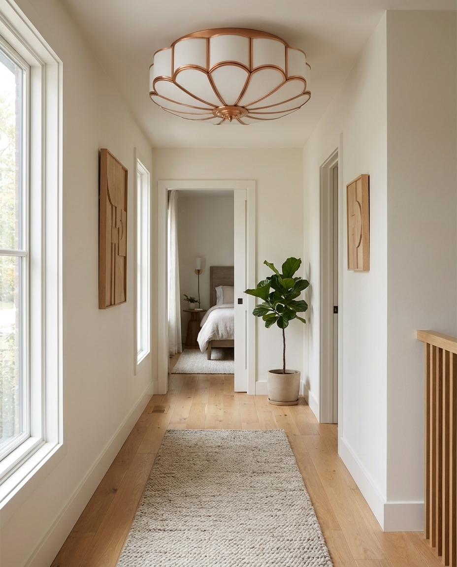 Copper Glass Flush Mount