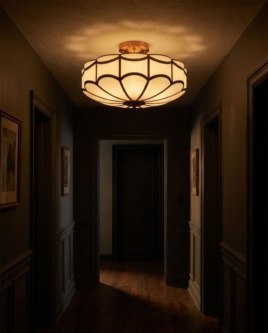 Copper Glass Flush Mount