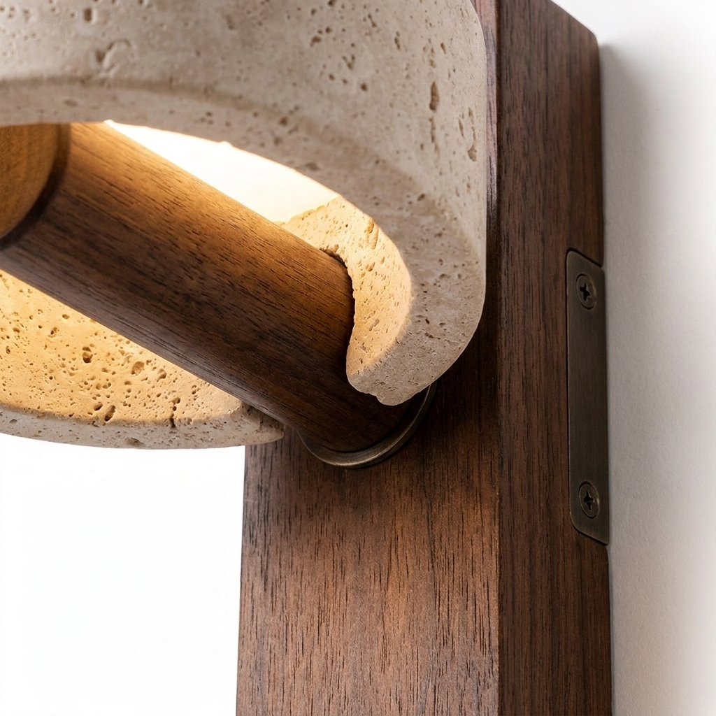 Travertine Walnut Wall Sconce