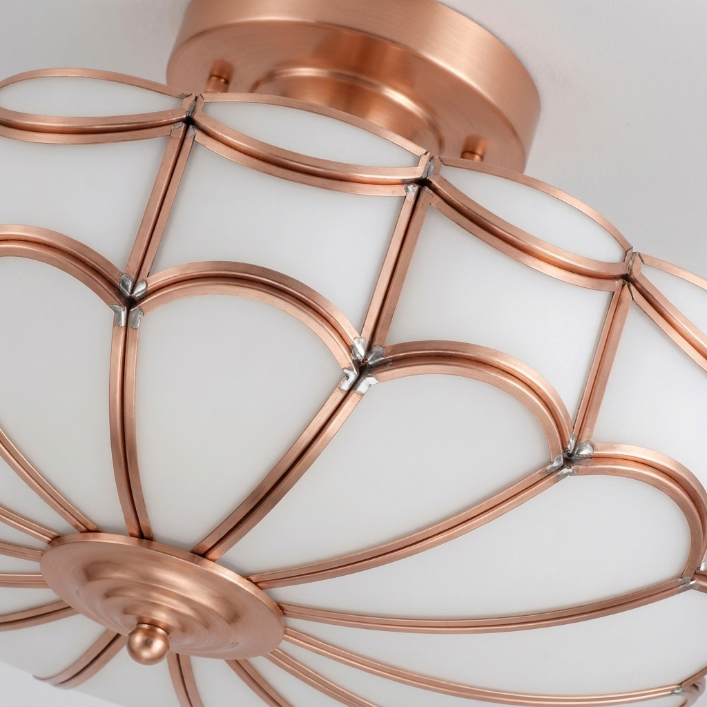 Copper Glass Flush Mount