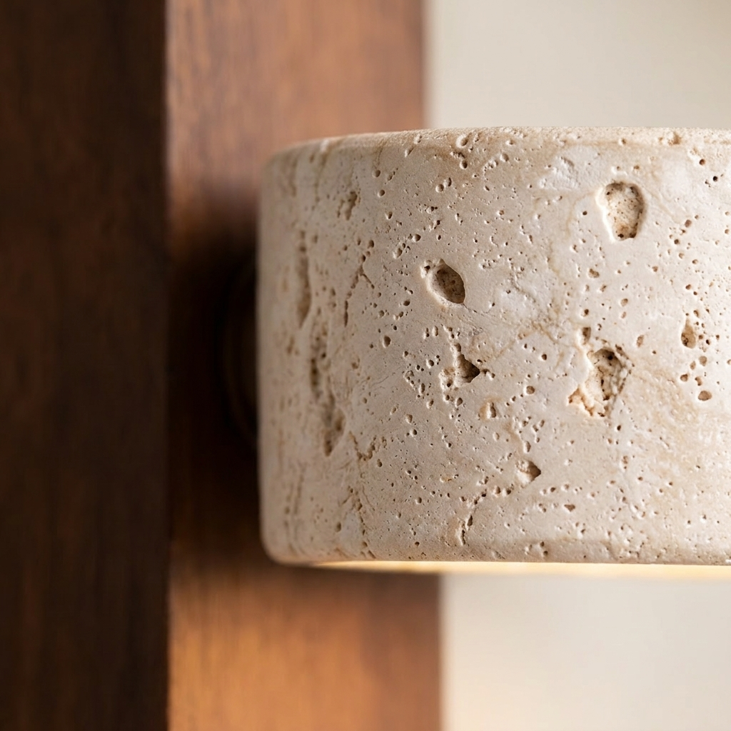 Travertine Walnut Wall Sconce