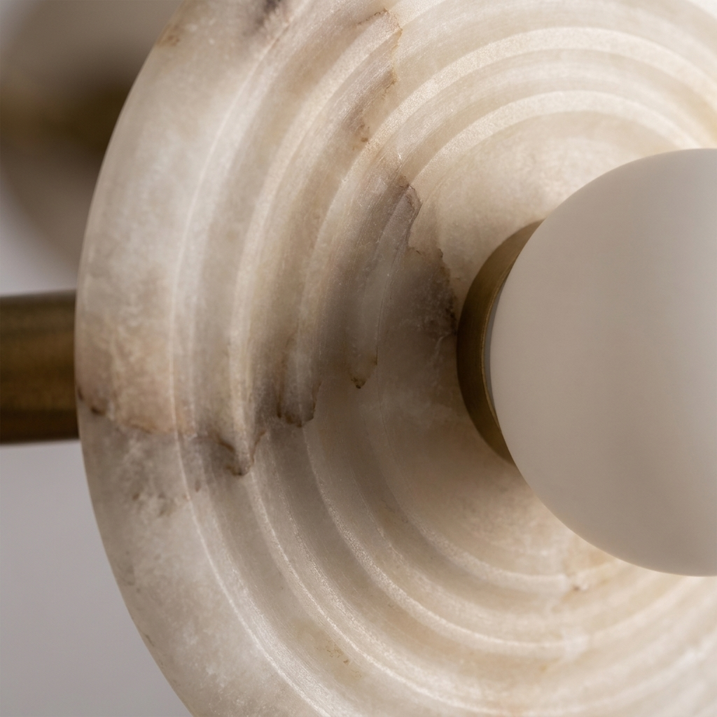 Ribbed Alabaster Chandelier