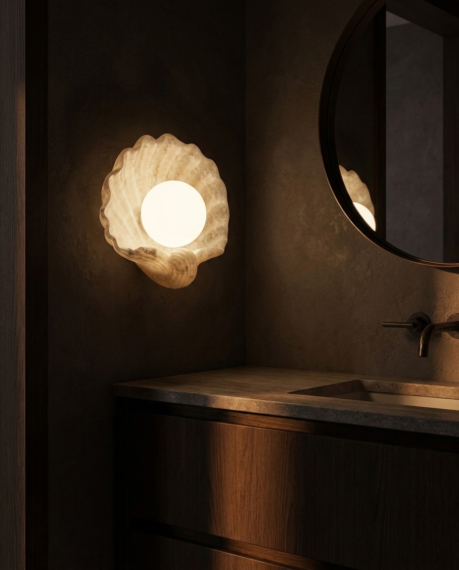 Alabaster Shell Wall Sconce