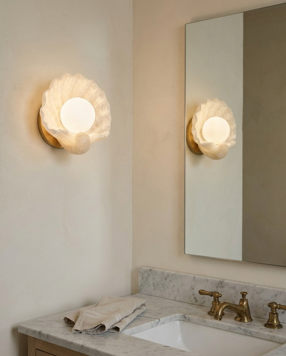 Alabaster Shell Wall Sconce