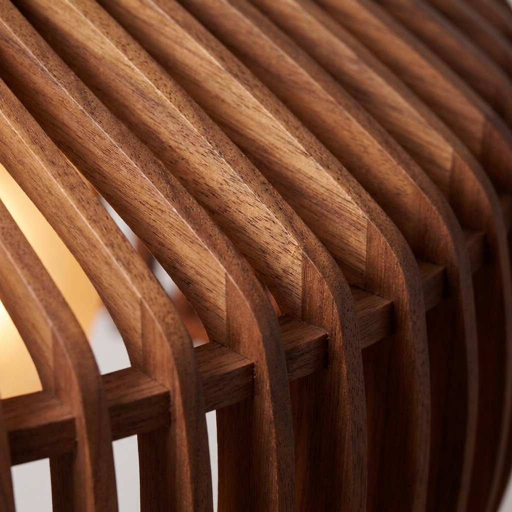 Hollowed Walnut Pendant Light