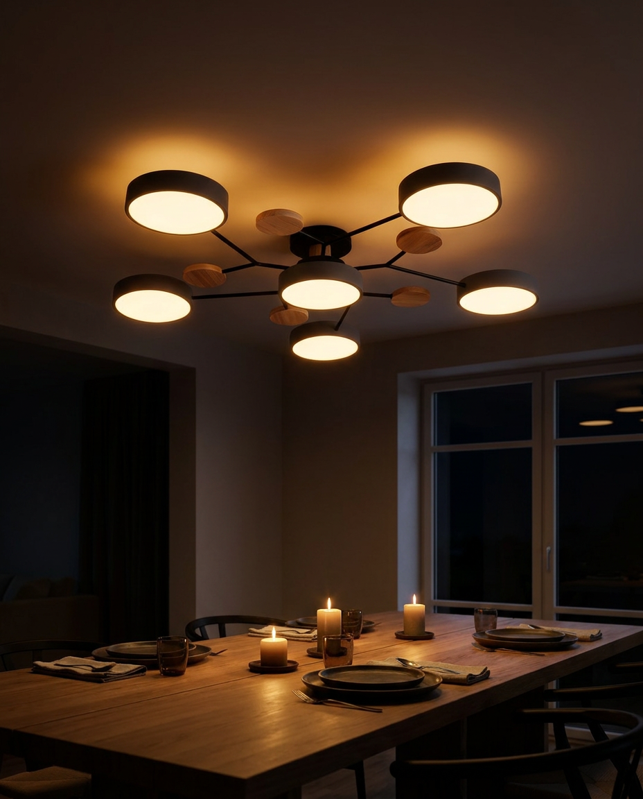 Six-Arm LED Chandelier