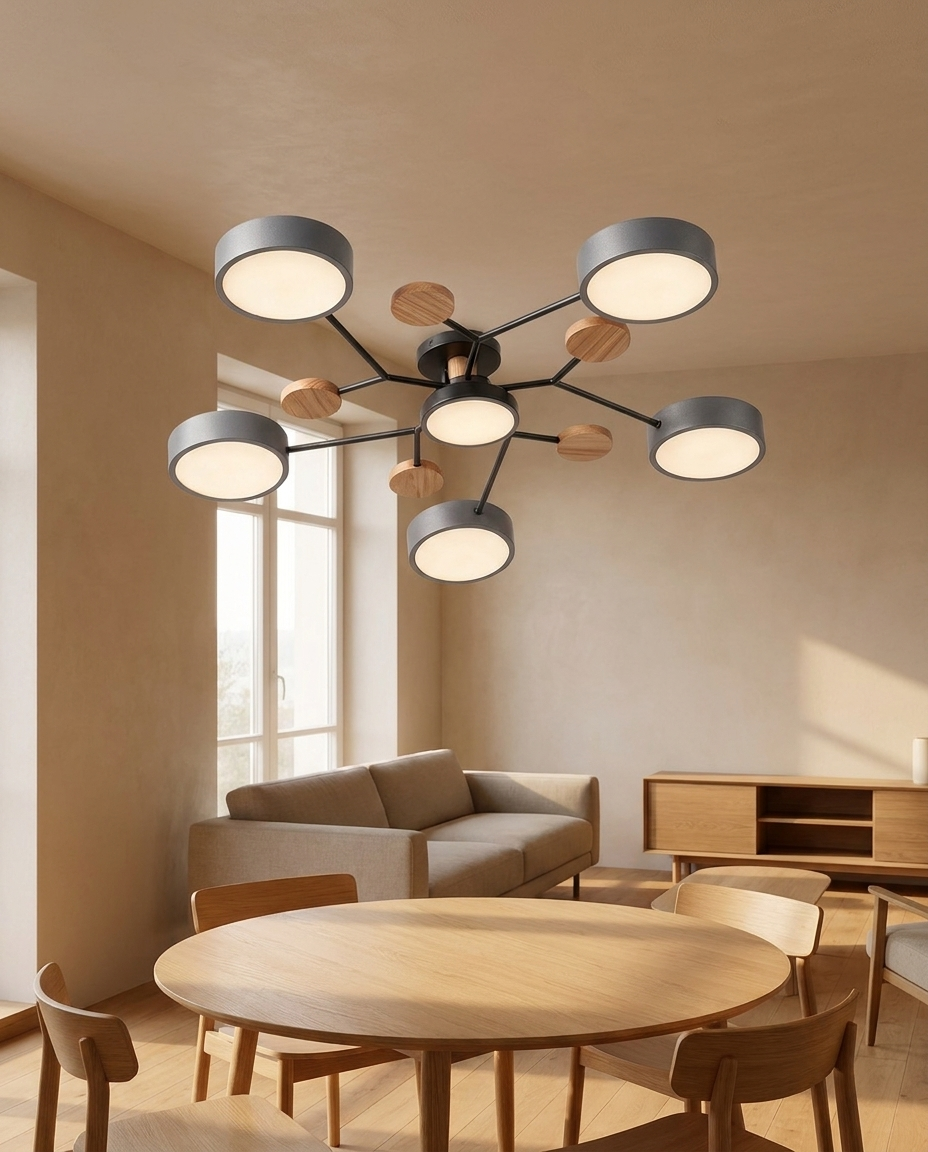 Six-Arm LED Chandelier
