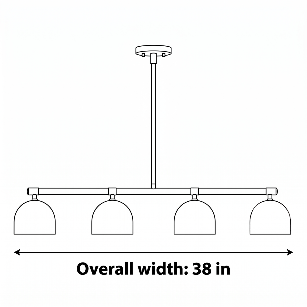 Brass Linear Dome Chandelier