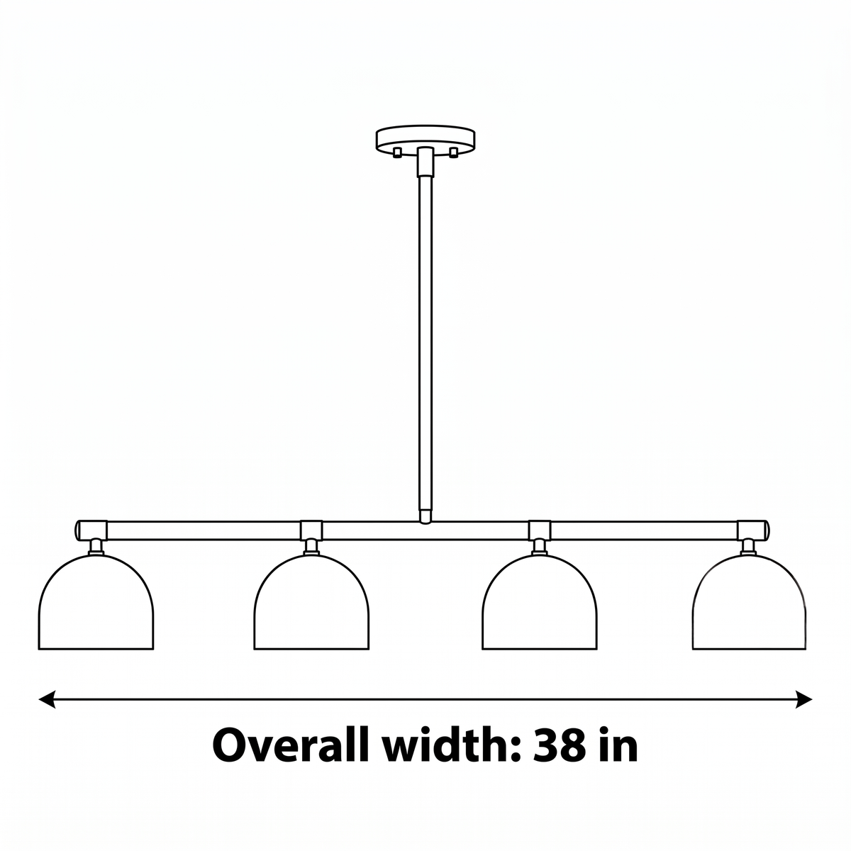 Brass Linear Dome Chandelier