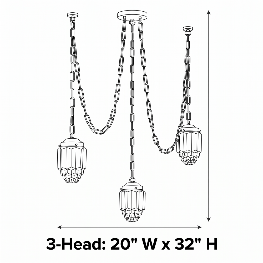 Faceted Glass Drop Chandelier
