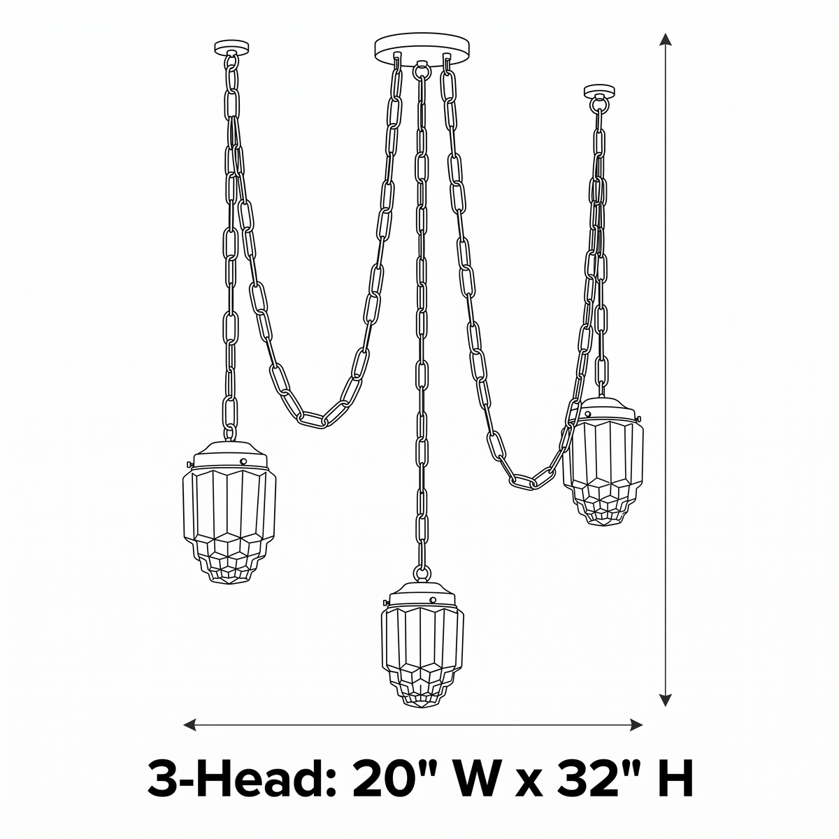 Faceted Glass Drop Chandelier