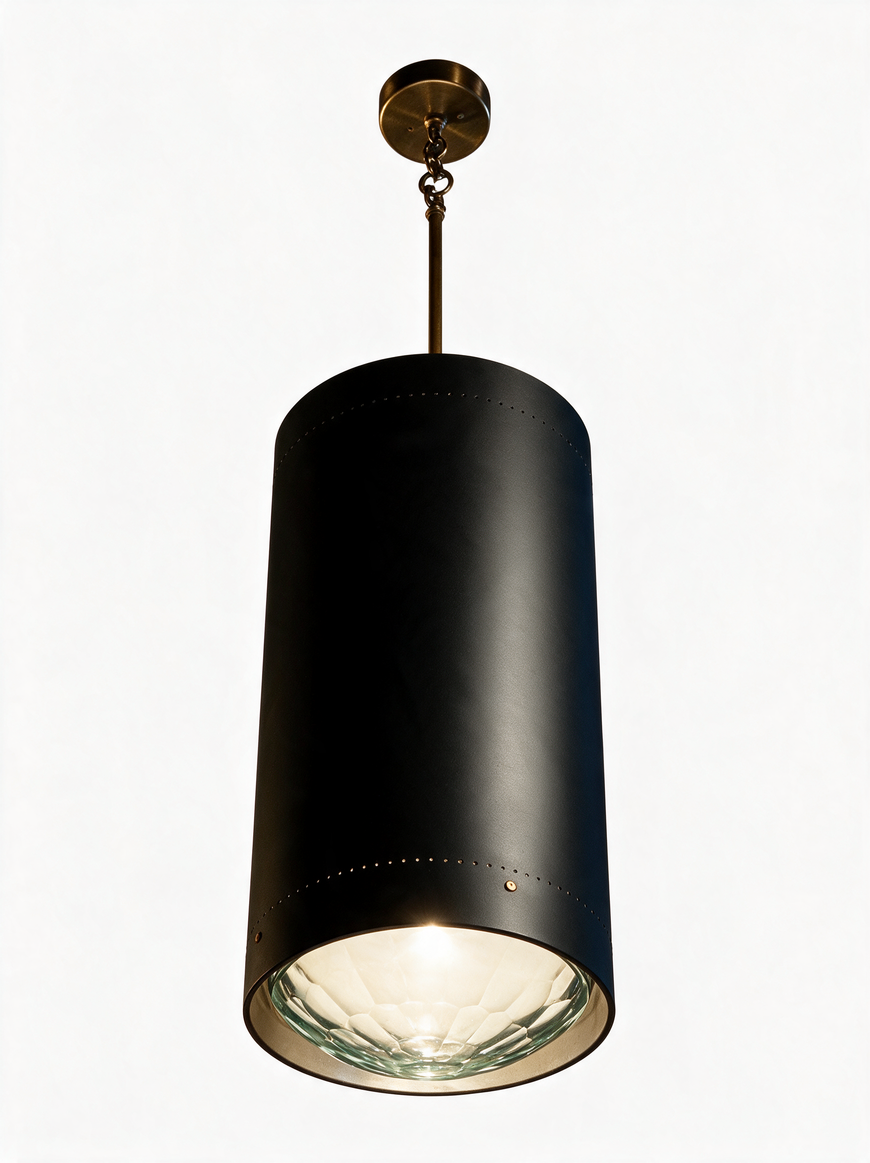 AIR HAVEN Faceted Beam Glass Pendant - Front Elevation