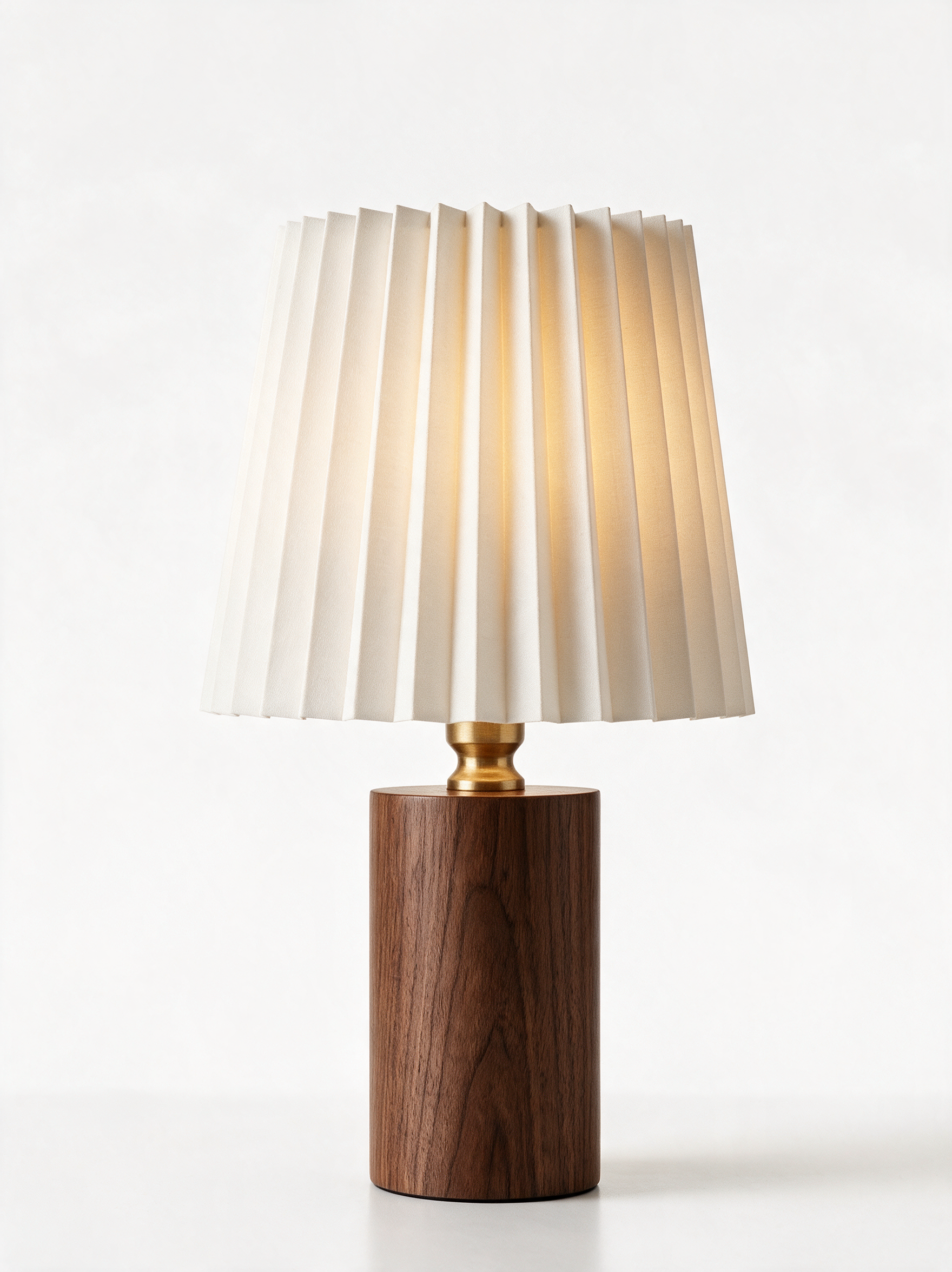 AIR HAVEN Walnut Pleated Desk Lamp - Side Elevation