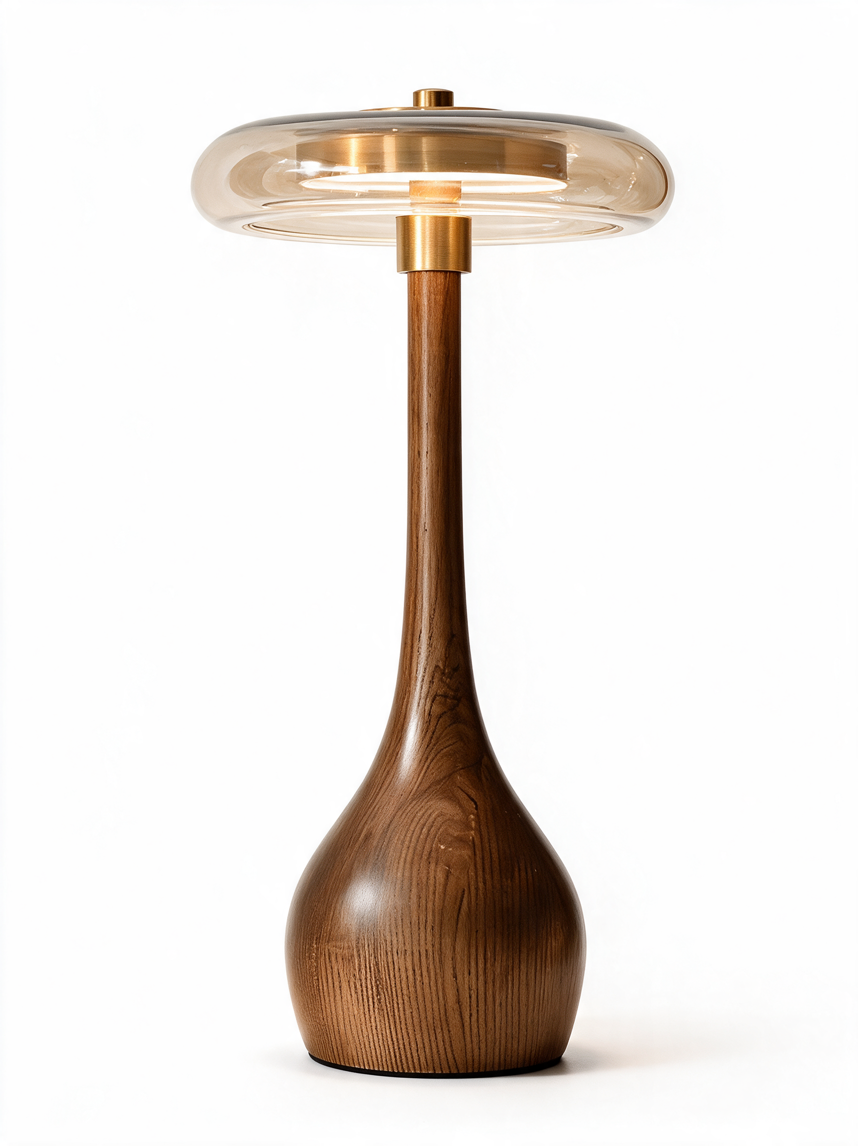 AIR HAVEN Ash Wood Brass Table Lamp - White Hero (Tall)