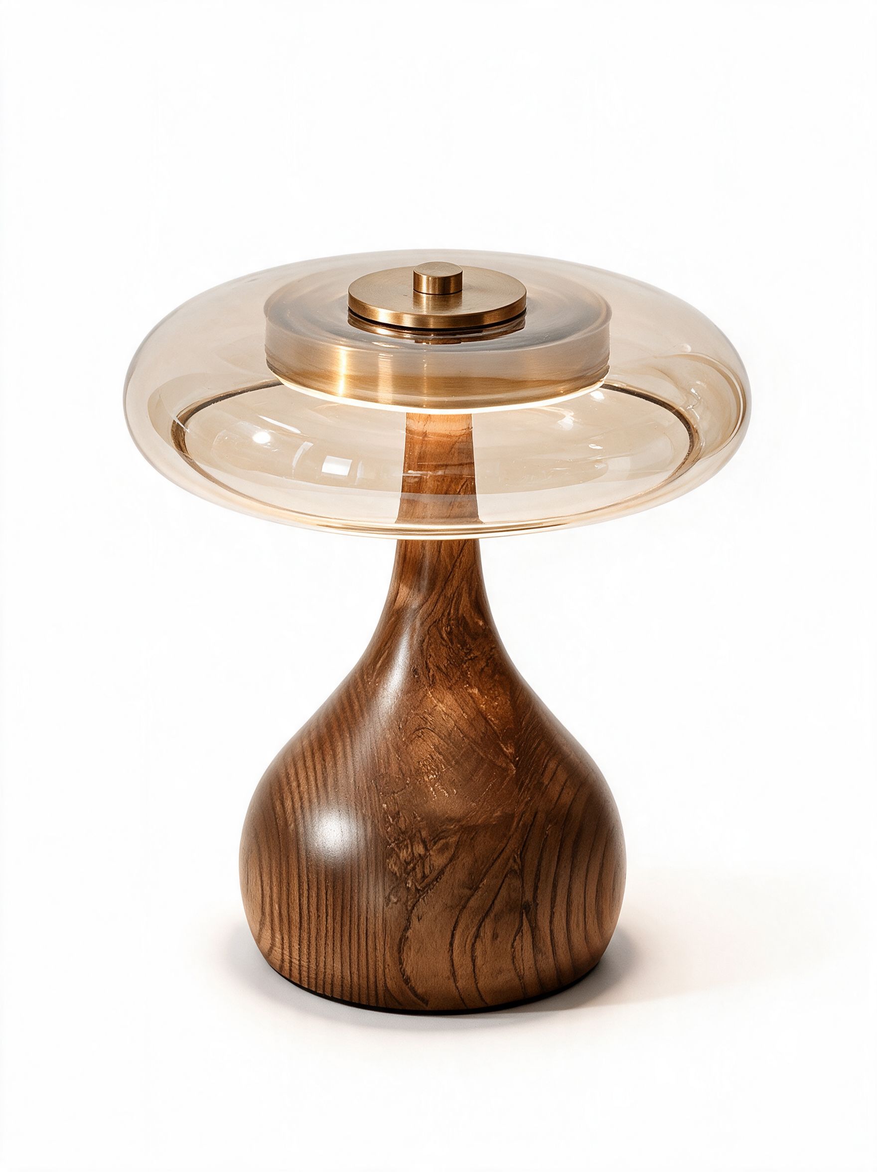 AIR HAVEN Ash Wood Brass Table Lamp - White Hero (Short)