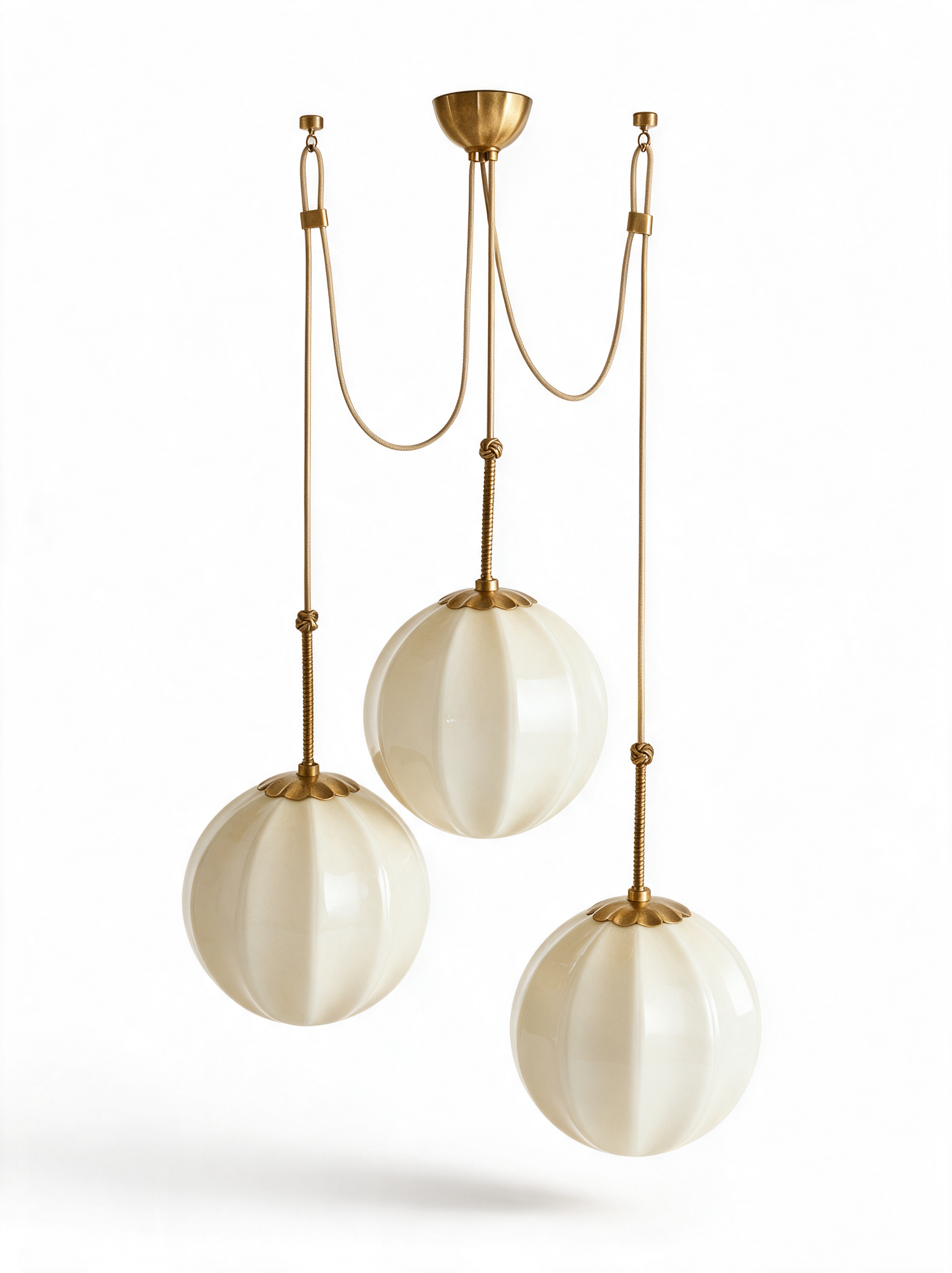 AIR HAVEN Vintage Glass Draped Chandelier - White Hero (Small)