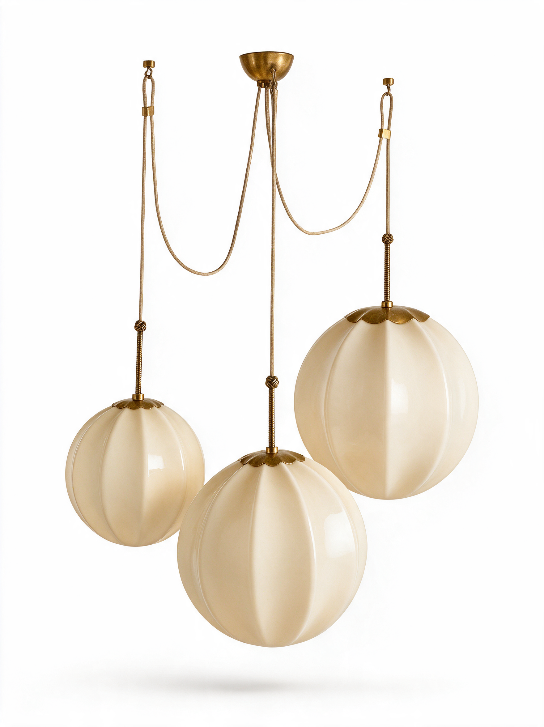 AIR HAVEN Vintage Glass Draped Chandelier - White Hero (Large)